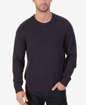 Nautica Men's Striped V-neck Sweater