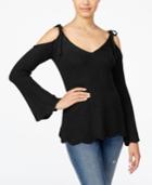 American Rag Juniors' Ribbed Cold-shoulder Sweater, Only At Macy's