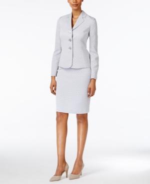Le Suit Chevron-print Three-button Skirt Suit
