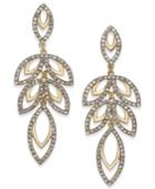 I.n.c. Gold-tone Pave Leaf Drop Earrings, Only At Macy's