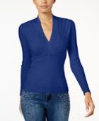 Inc International Concepts Ribbed Surplice Sweater, Created For Macy's