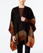 Anne Klein Woven Colorblock Split Wrap Poncho