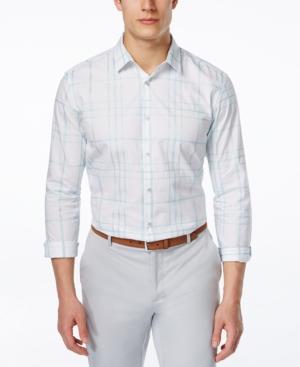 Alfani Men's Large-grid Long-sleeve Shirt, Only At Macy's