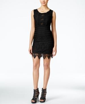 Xoxo Juniors' Sleeveless Crocheted Bodycon Dress
