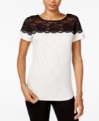 Maison Jules Lace-trim Polka-dot Top, Only At Macy's