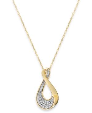 Diamond Infinity Pendant Necklace In 10k Gold (1/5 Ct. T.w.)
