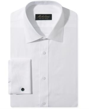 Michelsons Slim-fit Chevron Textured French Cuff Tuxedo Shirt