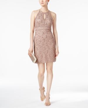 Nightway Petite Lace Halter Sheath Dress