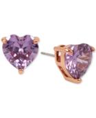 Betsey Johnson Colored Cubic Zirconia Heart Stud Earrings