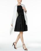 Calvin Klein Metallic Herringbone Scarf & Wrap In One