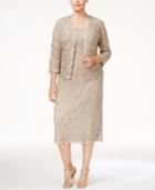 Alex Evenings Plus Size Sequin Lace Dress & Jacket