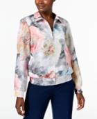 Alfred Dunner Lakeshore Drive Floral-print Bomber Jacket