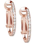 Giani Bernini Cubic Zirconia Hoop Earrings In 18k Rose Gold-plated Sterling Silver, Created For Macy's