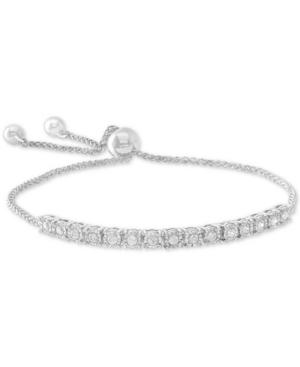 Wrapped Diamond Slider Bolo Bracelet (1/2 Ct. T.w.) In Sterling Silver, Yellow Gold Over Silver, & Rose Gold Over Silver, Created For Macy's