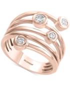 Effyy Diamond Coil Bezel Statement Ring (1/3 Ct. T.w.) In 14k Rose Gold