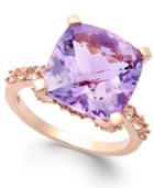 Victoria Townsend Amethyst (6-3/4 Ct. T.w.) And White Topaz (5/8 Ct. T.w.) Cocktail Ring In 18k Rose Gold Over Sterling Silver