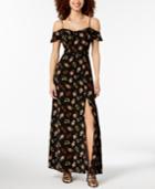 B Darlin Juniors' Off-the-shoulder Floral Maxi Dress