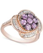 Pink Sapphire (9/10 Ct. T.w.) & Diamond (1/2 Ct. T.w.) Ring In 10k Rose Gold