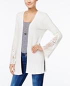 American Rag Crochet-trim Ribbed Cardigan, Only At Macy's