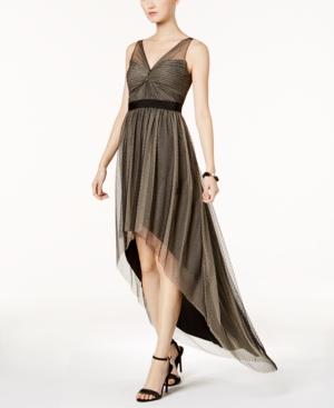 Adrianna Papell Glitter Tulle High-low Gown