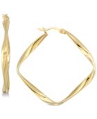 Simone I. Smith Twisted Square Hoop Earrings In 18k Gold Over Sterling Silver
