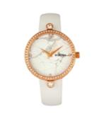 Bertha Quartz Frances Collection Rose Gold And White Leather Watch 37mm