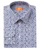 Tallia Men's Fitted Floral Check On Check Ground Dress Shirt