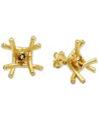 Kesi Jewels Citrine (1/4 Ct. T.w.) & Diamond And White Topaz Accent Stud Earrings In 18k Gold Over Sterling Silver