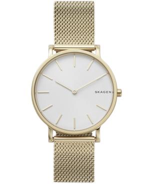 Skagen Men's Hagen Gold-tone Stainless Steel Mesh Bracelet Watch 38mm