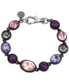 Dkny Hematite-tone & Black Rubber Colored Stone Flex Bracelet, Created For Macy's