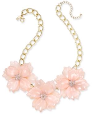 I.n.c. Gold-tone Imitation Large Flower Statement Necklace, 19 + 3 Extender, Created For Macy's