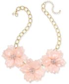 I.n.c. Gold-tone Imitation Large Flower Statement Necklace, 19 + 3 Extender, Created For Macy's