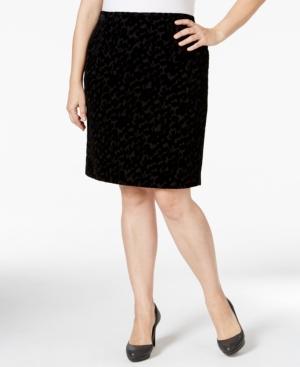 Calvin Klein Plus Size Textured Pencil Skirt