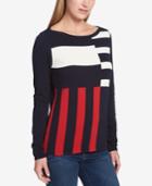 Tommy Hilfiger Cotton Mixed-stripe Sweater, Created For Macy's