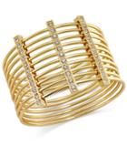 Inc International Concepts Gold-tone Multi-row Pave Bar Bangle Bracelet, Only At Macy's