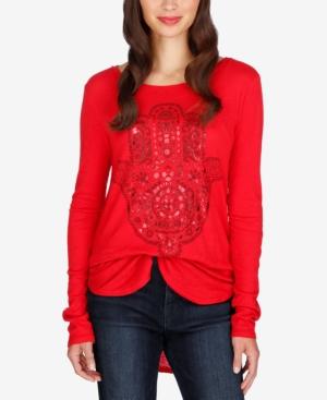 Lucky Brand Hamsa High-low Graphic Top