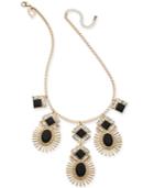 Thalia Sodi Gold-tone Satin-wrapped Stone Statement Necklace, 18 + 2 Extender, Created For Macy's