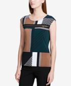 Calvin Klein Patchwork-print Zippered Top