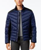 Calvin Klein Men's Water-resistant Multi-textured Puffer Coat, A Macy's Exclusive Style