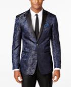Tallia Men's Slim-fit Navy Paisley Evening Jacket