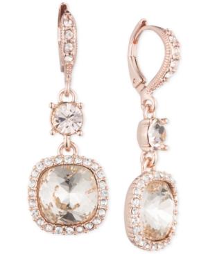 Givenchy Rose Gold-tone Cushion Double Drop Earrings