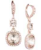 Givenchy Rose Gold-tone Cushion Double Drop Earrings