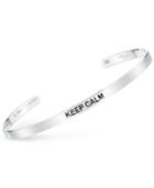 Unwritten Keep Calm Engraved Cuff Bracelet In Sterling Silver