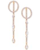 Guess Gold-tone Crystal Circle & Drop Front-and-back Earrings