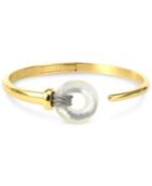 Charriol Mother-of-pearl Two-tone Bangle Bracelet In Pvd Stainless Steel And Gold-tone