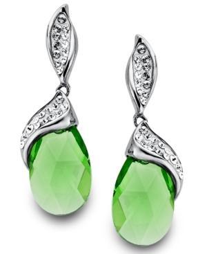 Kaleidoscope Sterling Silver Earrings, Green Crystal Earrings With Swarovski Elements