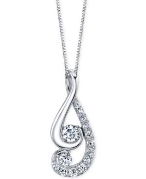 Proud Mom Designed By Jaime King Diamond Swirl Pendant Necklace (1/2 Ct. T.w.) In 14k White Gold