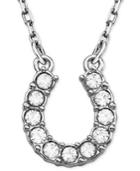 Swarovski Necklace, Rhodium-plated Crystal Horseshoe Pendant Necklace