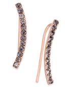 Inc International Concepts Rose Gold-tone Hematite Pave Ear Crawler Earrings, Created For Macy's