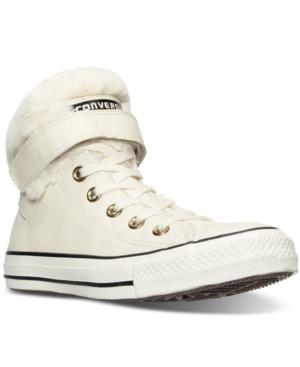 Converse Women's Chuck Taylor Leather & Faux Fur High-top Casual Sneakers From Finish Line